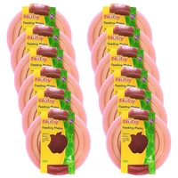 12x 4pc Nuby Baby/Kids Round Plates Toddler & Non Slip Easy Clean Assorted 12M+