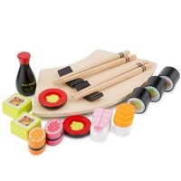 18pc New Classic Toys Sushi Wooden Toy Kids Interactive Pretend Play Set 3+