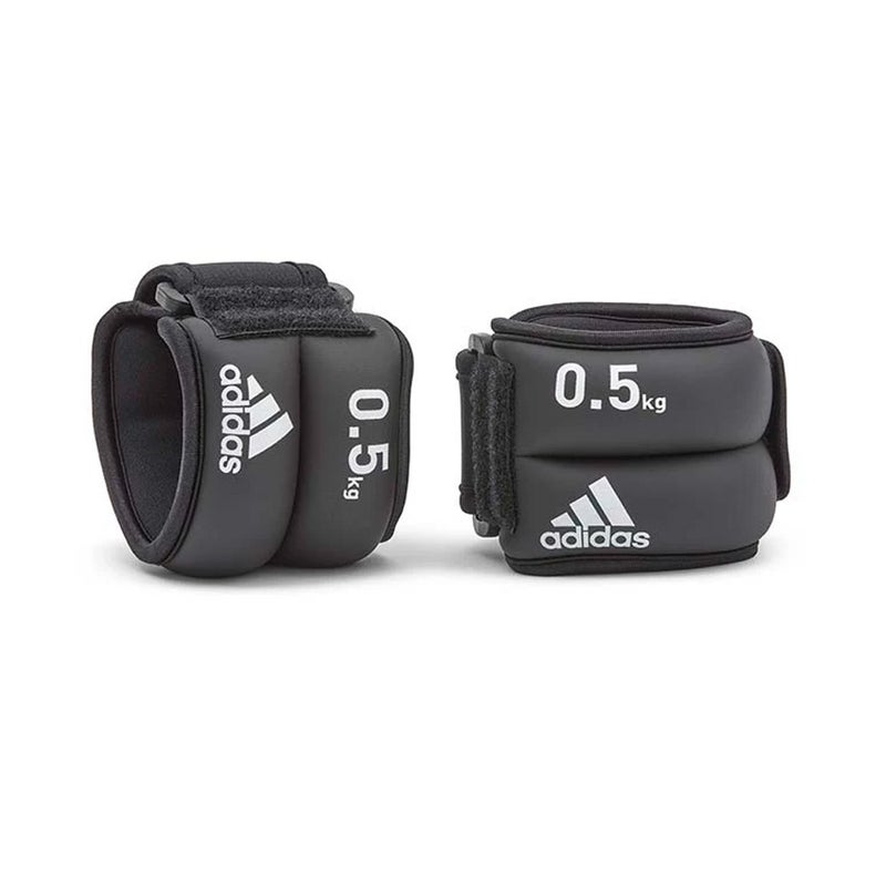 2pc Adidas 0.5kg Adjustable Strap Ankle & Wrist Weights Sandbag Fitness/Running