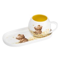 2pc Ashdene Little Darlings Baby Bear 200ml Coffee Mug/Plate Set New Bone China