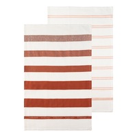 2pc Ecology Foundation Kitchen/Dish Tea Towel Set 100% Cotton 45x70cm - Rust