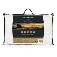 2pc Sheraton Luxury Maison Bamboo Blend Memory Foam Support Pillow Set White
