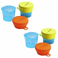 2PK Boon Snug Baby/Kids Snack Container Food Silicone Lid w/ Cup Storage 9m+ BL