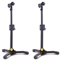 2PK Hercules Tripod Base Low Profile/Short Microphone Straight Stand w/ Mic Clip