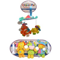 2x 123 Grow Clip On Pals Toys Domestix/Jungle f/ Newborn 0m+ Pram/Strollers/Car