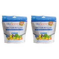 2x Bluapple Fresh Produce Fruit/Vegetable Saver w/ Activated Carbon Refill Kit