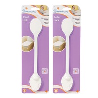 2x Dreambaby Bathroom Safety Baby/Toddler/Child Toilet Latch/Lock White Adhesive