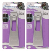 2x Dreambaby Refrigerator/Appliance Cabinet/Drawer Latch/Lock Baby Safety Silver