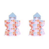 2x LVD Kids Microfibre Poncho Towel w/ Bag Quick-Dry Bath/Beach 70cm Crayon