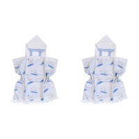 2x LVD Kids Microfibre Poncho Towel w/ Bag Quick-Dry Bath/Beach 70cm Surfers