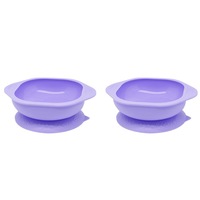 2x Marcus & Marcus Toddler/Baby Suction Cup Eating Bowl Lilac Willo Whale 12m+