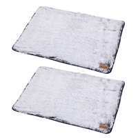 2x Paws & Claws 70x100cm Large Calming Plush Pet/Dog Soft Durable Blanket Grey