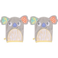 2x Playgro Fauna Friends Baby Bathing Soft Cotton Washing Mitts Koala 0m+