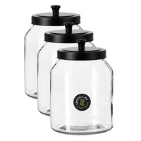 3x Lemon And Lime 3L Cosmo Glass Jar Storage Container/Canister Kitchen/Home
