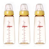 3x Pigeon Flexible Peristaltic Nipple 240ml M Round Hole Baby Feeding Bottle 4m+