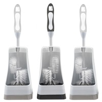 3x White Glove Essentials Toilet Brush w/ Holder Under Rim Cleaning Scrubb Asst.