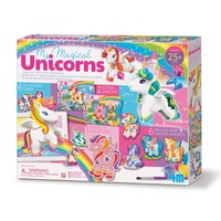 4M My Magical Unicorns Fridge Magnet Sand Art/Paint Mould Glitter Cards Kids 5y+
