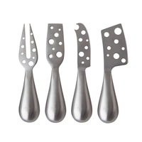 4pc Salt & Pepper Fromage Cheese Knife/Cutter Set Stainless Steel Cutlery Silver