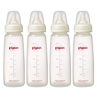 4PK Pigeon 240ml Flexible Slim Neck PP 4m+ Bottles Baby Feeding Bottle Twin Pack