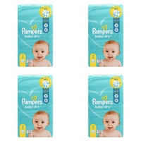 4x 62pc Pampers Baby/Kids Dry Tape Nappies Size 2 Infant 4-8kg Disposable Diaper