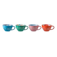4x Lemon & Lime Moroccan Deco 15x12.5cm Ceramic Soup Cup Noodles Bowl Mug Asstd