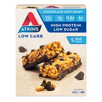 5pc Atkins Low Carb 37g Day Break Protein Bar Healthy Diet Snack Chocolate Chip