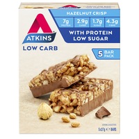 5pc Atkins Low Carb 37g Day Break Protein Bar Healthy Diet Snack Hazelnut Crisp