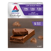 5pc Atkins Low Carb/Sugar 30g Endulge Protein Bar Diet Snack Milk Chocolate