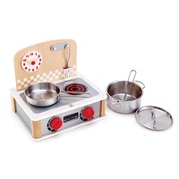 6pc Hape 2in1 Kitchen & Grill Set Kids 3y+ Cooking Wooden Toy w/Hotplates