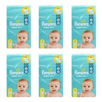 6x 62pc Pampers Baby/Kids Dry Tape Nappies Size 2 Infant 4-8kg Disposable Diaper
