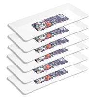 6x Lemon & Lime 39.5cm Melamine Serving Platter Rectangle Server Board White