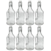8PK Lemon & Lime 350ml Jar/Jug Drink Container w/ Clip Lock Lid Glass Bottle CLR