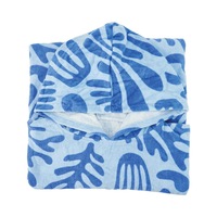 Annabel Trends Beach Poncho 100x82cm Cover Up Absorbent Drying Towel Blue Coral