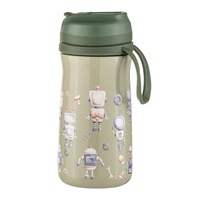 Ashdene Robots 370ml/18cm Stainless Steel Kids Drink Bottle Double Walled Green