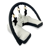 Babystudio Breast Feeding Cotton Pillow Cushion w/ Activity Toybar Black/Grey