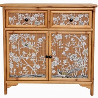 Blossom Wood/MDF/Bamboo 81cm 2-Door Cabinet w/ Drawers Home Furniture Rect Brown