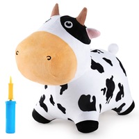 Bouncy Pals Inflatable Ride-On Plush Dairy Cow w/ Pump Kids/Toddler Toy 18m+
