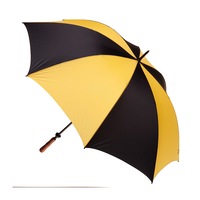 Clifton Albatross Golf 132cm Manual Windproof Umbrella Wood Handle Black/Yellow