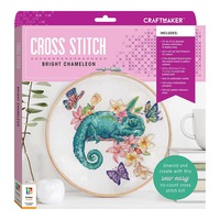 Craft Maker Cross-stitch Craft Kit: Bright Chameleon Art Hobby Fun Project