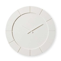 E Style Dakari MDF/Metal 60cm Wall Clock Hanging Round Analogue Decor White