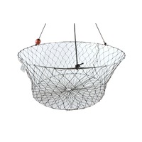 Fishteck All Mesh Round 70cm Crab Net Storage Basket XL Fishing Container Silver