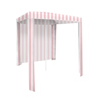 Good Vibes 180cm Hamptons Blush Beach Cabana w/ Back Wall Outdoor Canopy Shade