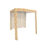Good Vibes 180x180cm Retro Dot Beach Cabana w/ Back Wall Outdoor Canopy Shade