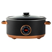 Healthy Choice Electric 300w 6.5L Digital Ceramic Slow Cooker Copper Black