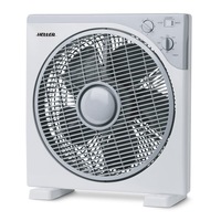 Heller 30cm Box Fan 3 Speed/Timer/Rotating Louvres Floor Air Cooler/Cooling