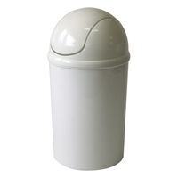 Homeleisure Click Lock 15L Plastic Trash Bin Bathroom Waste Storage White
