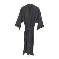 J.Elliot Camila 65x115cm Waffle CottonBathrobe w/ Pocket Men/Women Robe Coal
