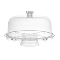 Lemon & Lime Crystal Plastic Multifunction Cake Display Stand With Lid 32x31cm