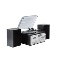 Lenoxx Bluetooth Turntable Player/Recorder/MP3 decoder/Cassette/AM/FM Radio BLK