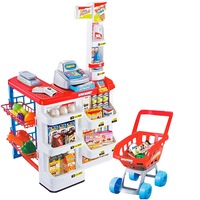 Kids Supermarket Store Food Pretend Play Set Cash Shopping Trolley Toys market